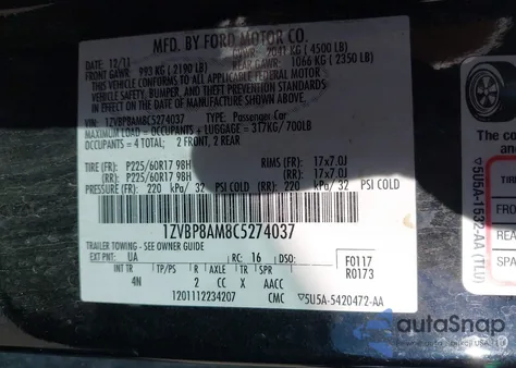 2012 Ford Mustang V6 Premium из США, поврежденный, VIN 1ZVBP8AM8C5274037